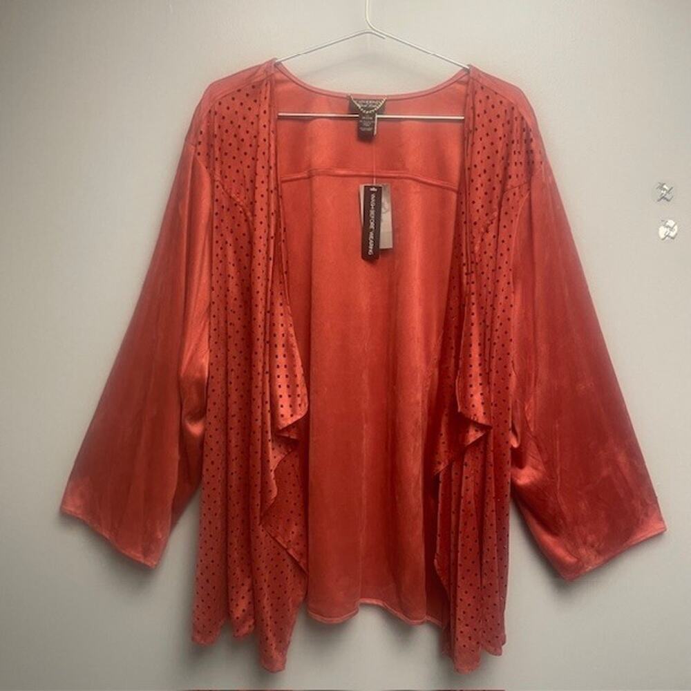 Catherine's Black Label Women’s Long Sleeve Cardigan Burnt orange NWT - Size 4X
